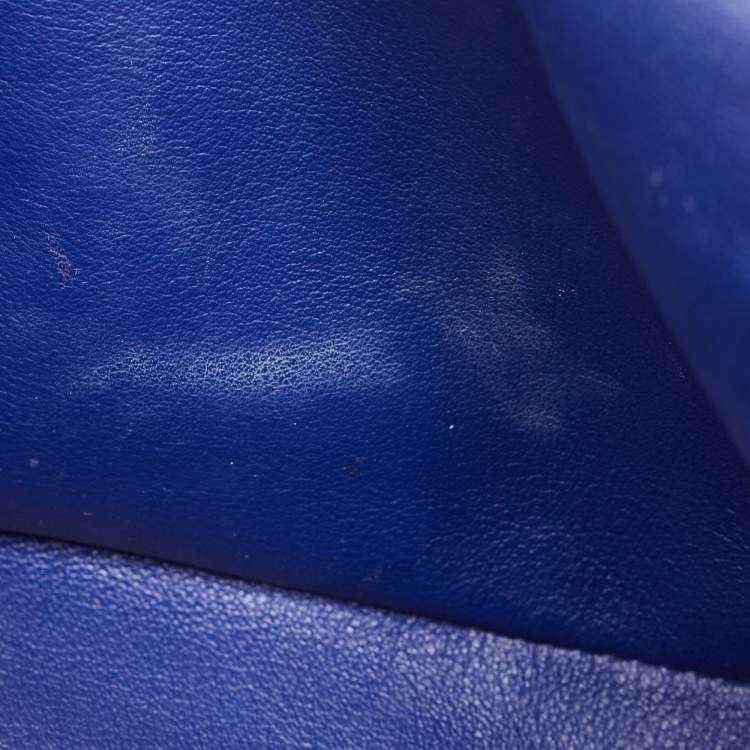 Pre Owned Dior Blue Python Mini Be Dior Top Handle Bag