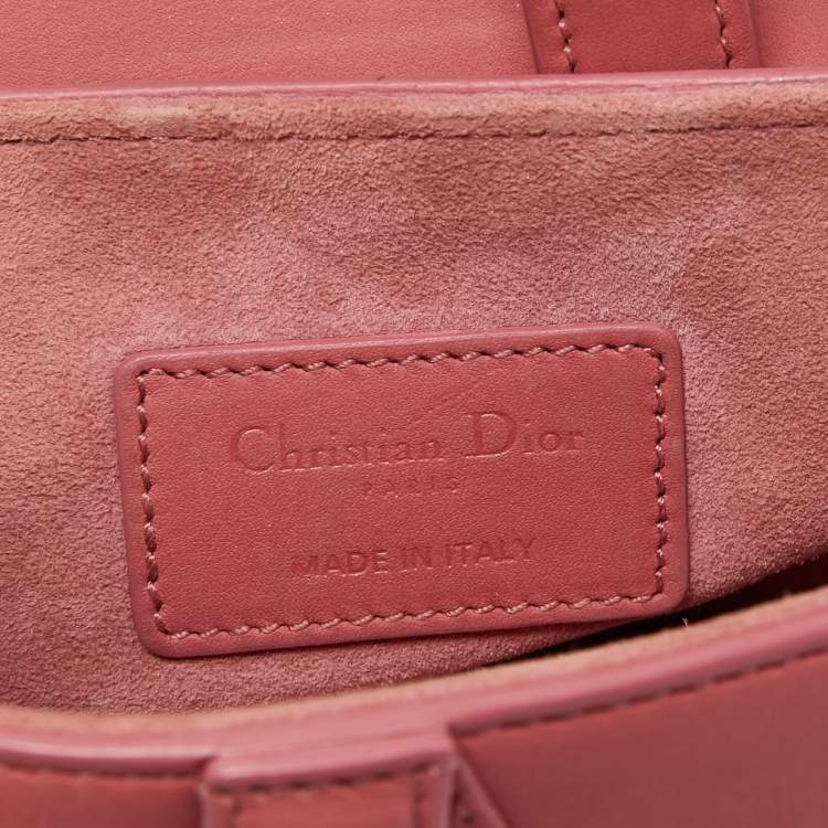 Pre Owned Dior Old Rose Mini Leather Saddle Bag