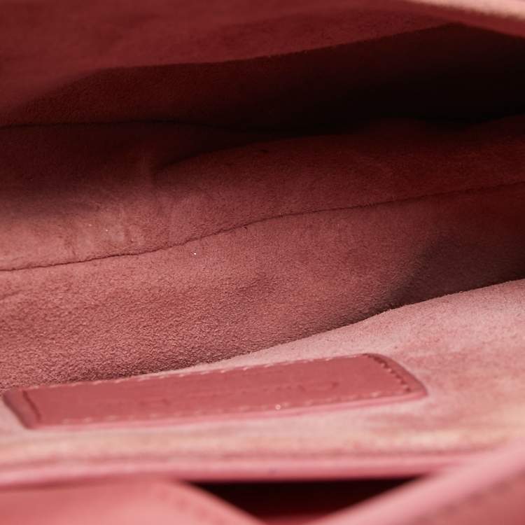 Pre Owned Dior Old Rose Mini Leather Saddle Bag