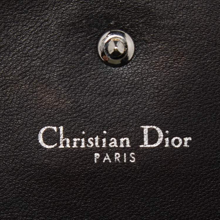 Pre Owned Dior Black Leather Diorama Wallet On Chain