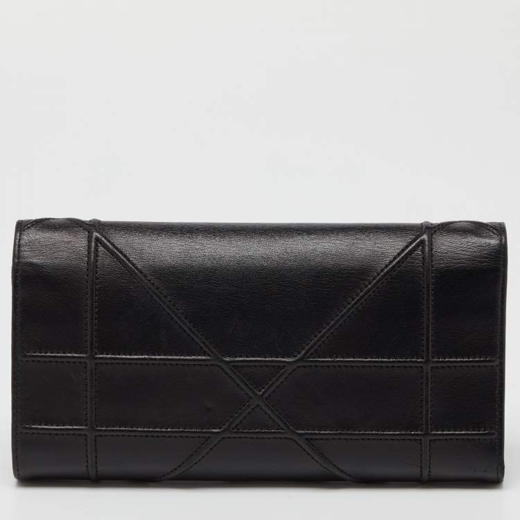 Pre Owned Dior Black Leather Diorama Wallet On Chain