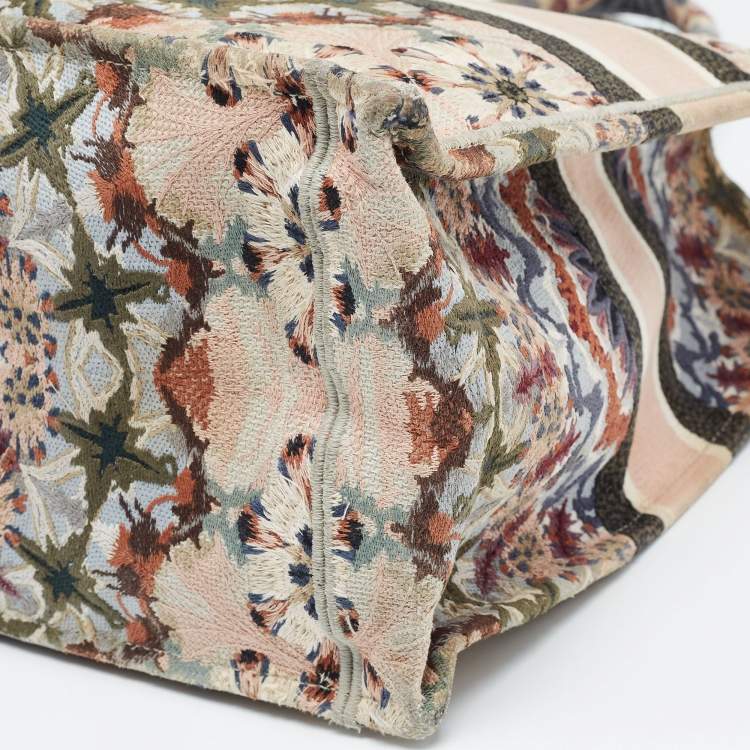 Pre Owned Dior Multicolor Embroidered Canvas Large Book Tote