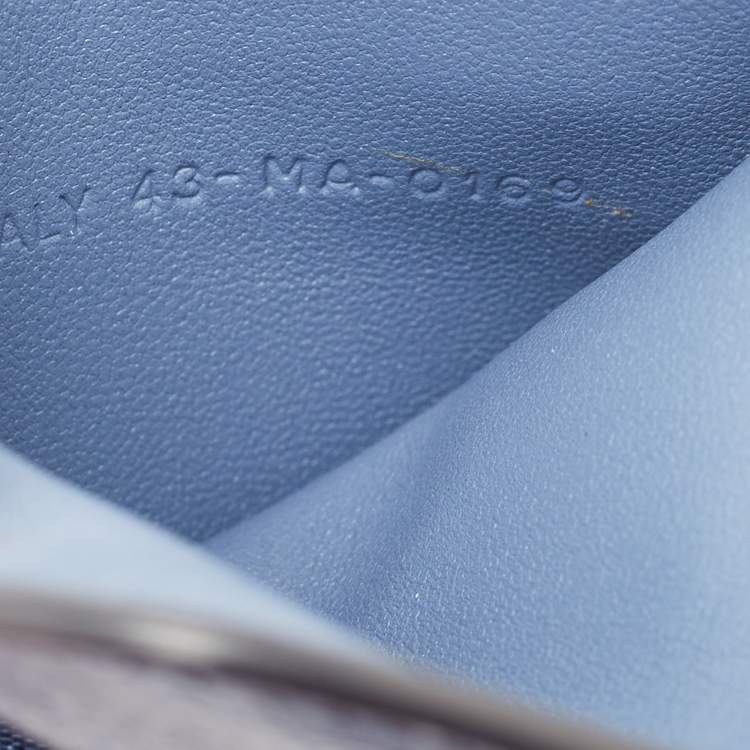 Pre Owned Dior Light Blue Leather Saddle Card Holder