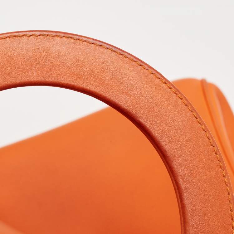 Pre Owned Dior Orange Leather Large Diorissimo Shopper Tote