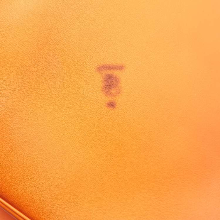 Pre Owned Dior Orange Leather Large Diorissimo Shopper Tote