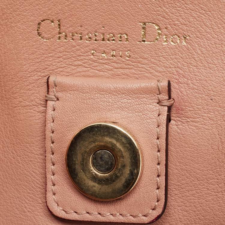 Pre Owned Dior Orange Leather Large Diorissimo Shopper Tote