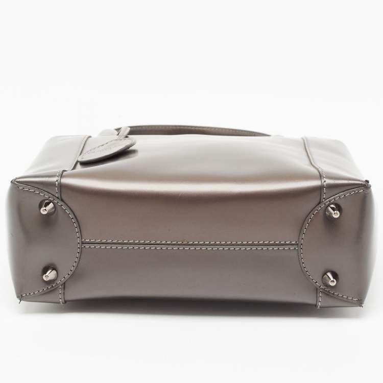 Pre Owned Dior Metallic Dark Grey Leather Malice Tote