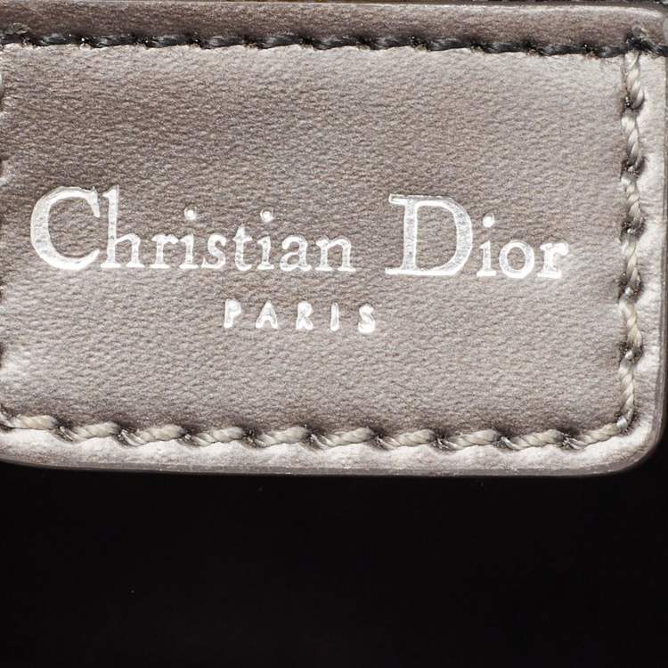 Pre Owned Dior Metallic Dark Grey Leather Malice Tote
