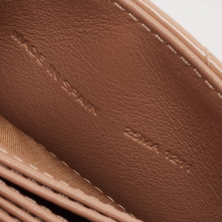 Pre Owned Dior Beige Cannage Patent Leather Lady Dior 5 Gusset Card Holder