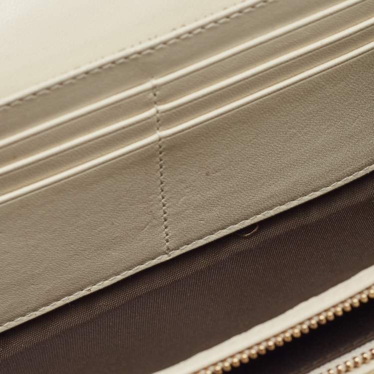 Pre Owned Dior Beige/Brown Python and Leather Lady Dior Wallet On Chain