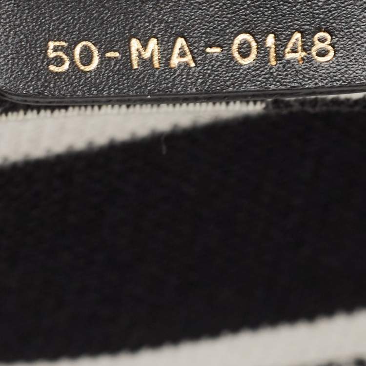 Pre Owned Dior Black/White Checkered Embroidered Canvas Large Book Tote