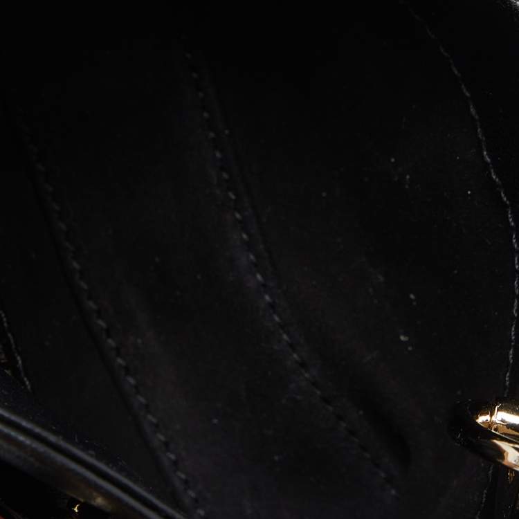 Pre Owned Dior Black Cannage Leather Micro Lady Dior Tote