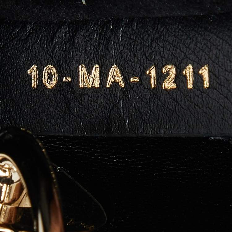 Pre Owned Dior Black Cannage Leather Micro Lady Dior Tote