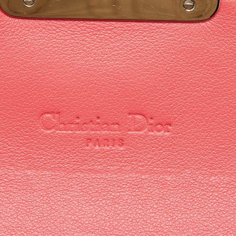 Pre Owned Dior Orange Cannage Patent Leather Miss Dior Promenade Wallet 