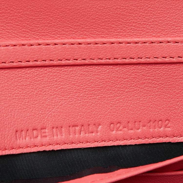 Pre Owned Dior Orange Cannage Patent Leather Miss Dior Promenade Wallet 