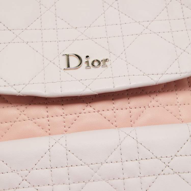 Pre Owned Dior Tri Color Cannage Quilted Leather Small Stardust Backpack