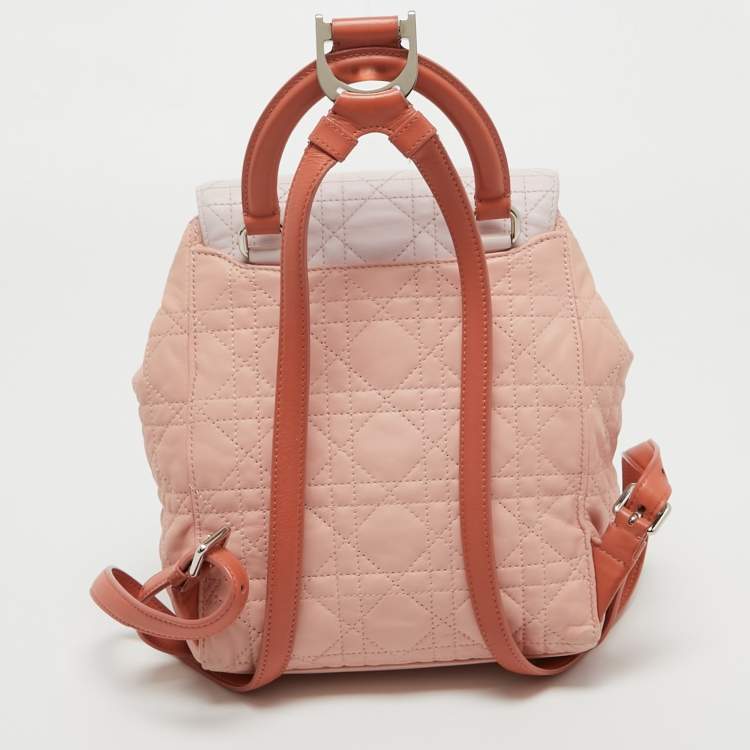 Pre Owned Dior Tri Color Cannage Quilted Leather Small Stardust Backpack