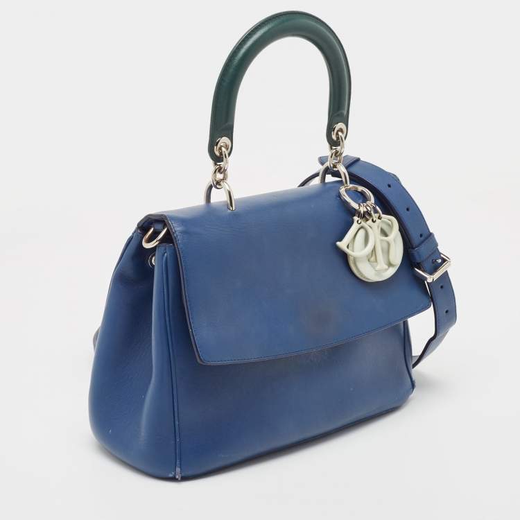 Pre Owned Dior Blue/Green Leather Small Be Dior Flap Top Handle Bag