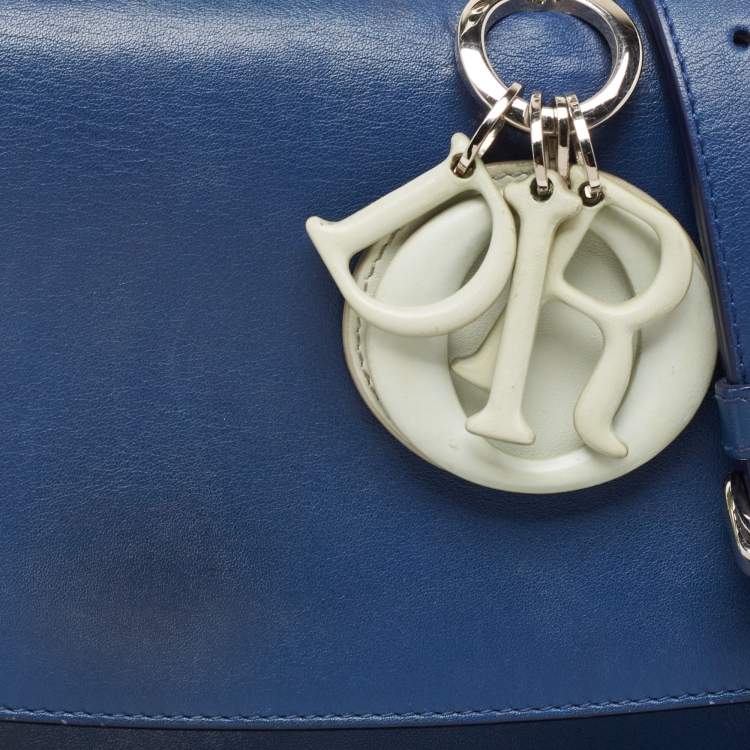 Pre Owned Dior Blue/Green Leather Small Be Dior Flap Top Handle Bag
