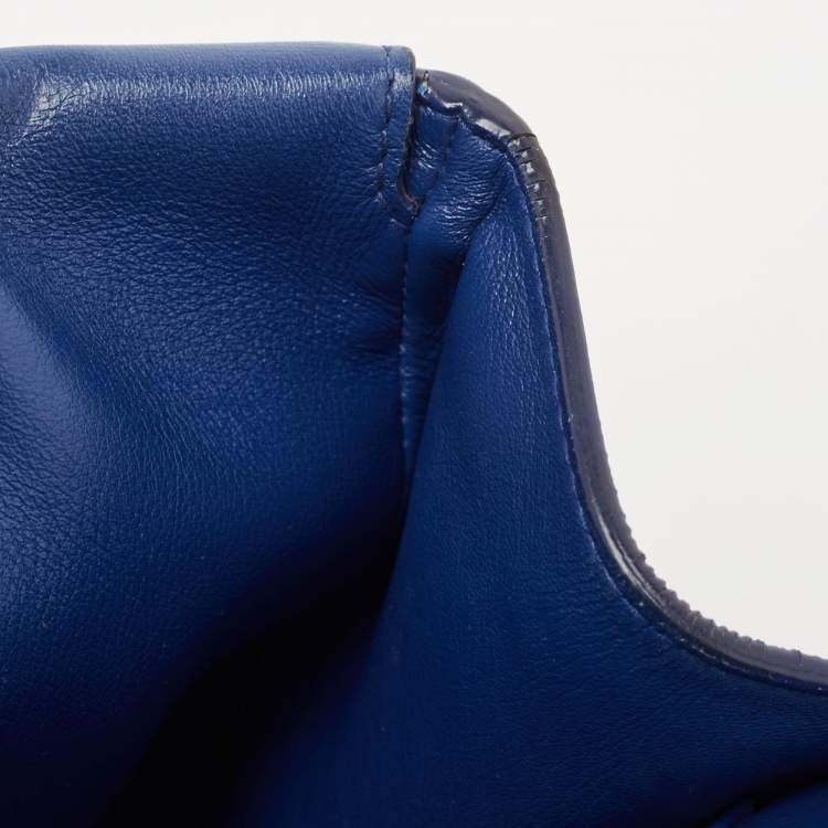 Pre Owned Dior Blue/Green Leather Small Be Dior Flap Top Handle Bag