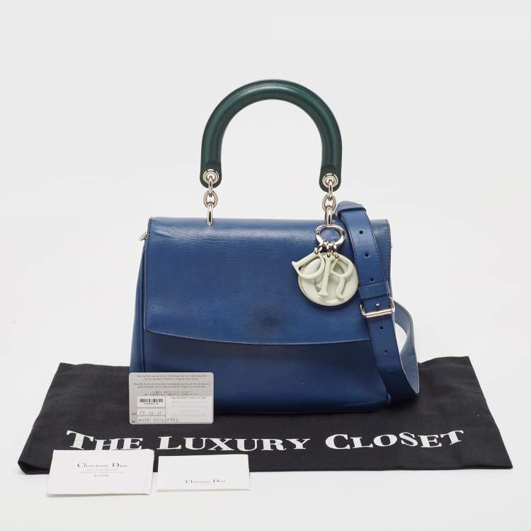 Pre Owned Dior Blue/Green Leather Small Be Dior Flap Top Handle Bag