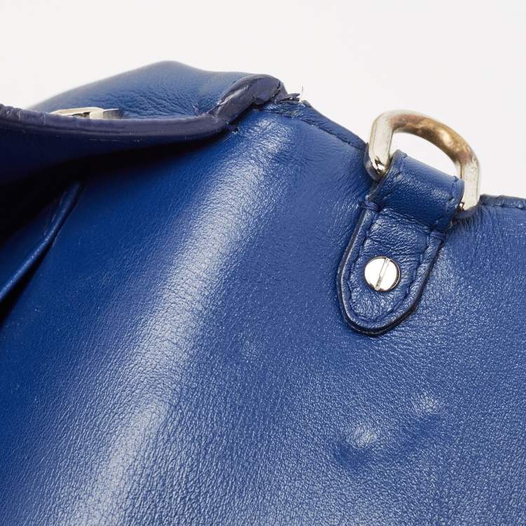 Pre Owned Dior Blue/Green Leather Small Be Dior Flap Top Handle Bag