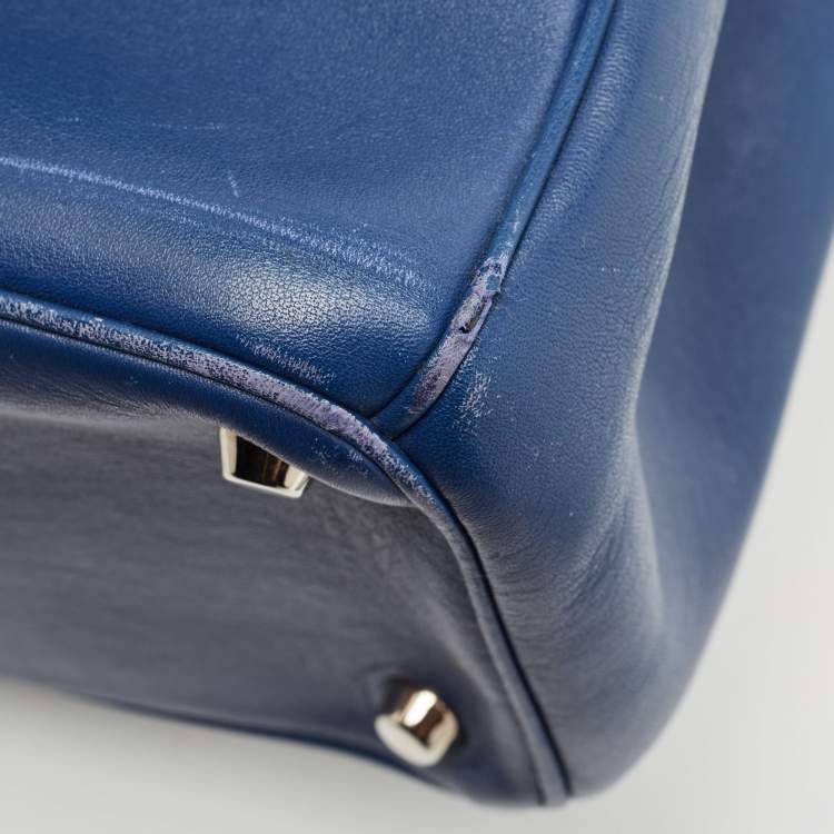 Pre Owned Dior Blue/Green Leather Small Be Dior Flap Top Handle Bag