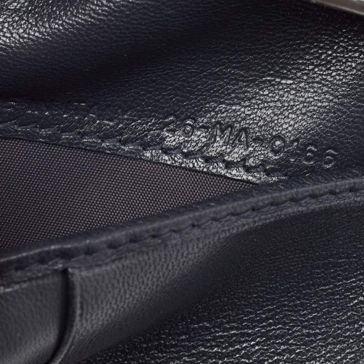 Pre Owned Dior Silver Cannage Patent Leather Diorama Trifold Wallet