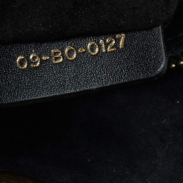 Pre Owned Dior Black Leather Medium Studded Supple Lady Dior Tote