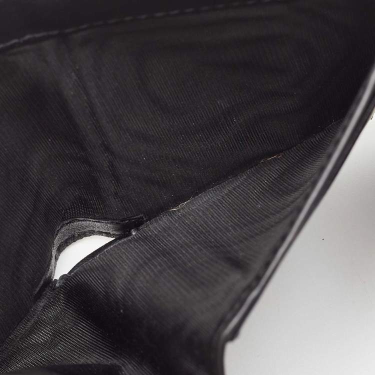 Pre Owned Dior Black Leather Saddle Card Holder