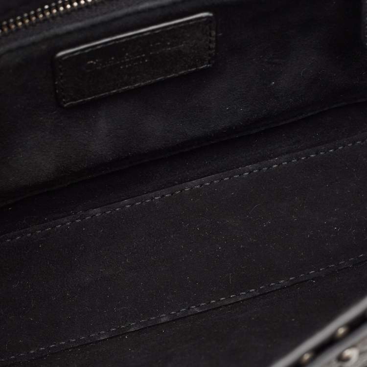 Pre Owned Dior Green/Black Studded Leather Medium Dio(r)evolution J'Adior Chain Bag