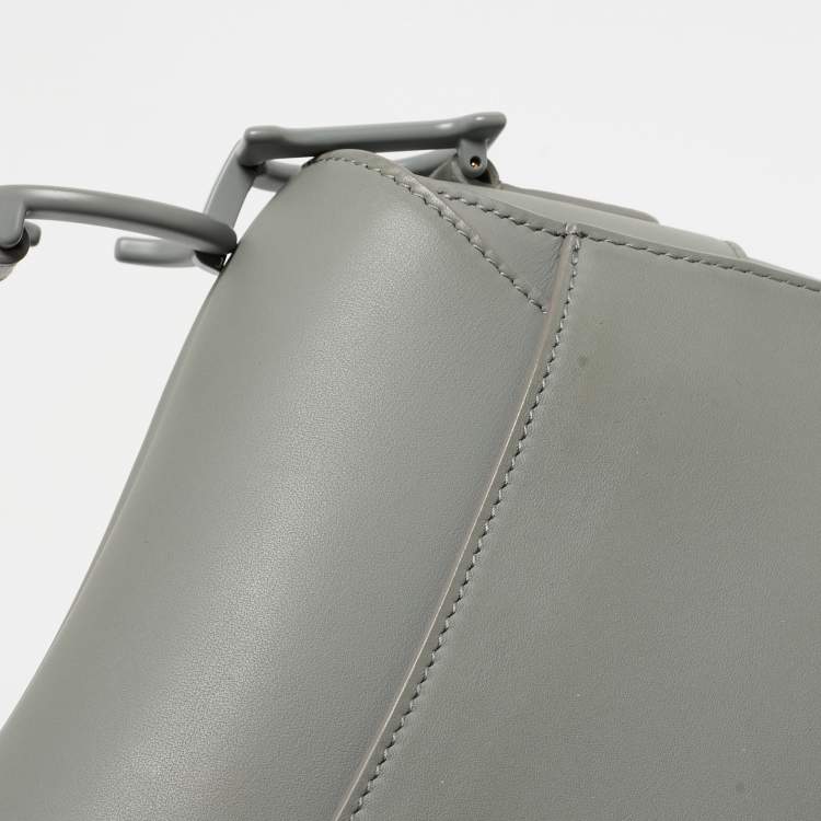 Pre Owned Dior Grey Ultra Matte Leather Saddle Shoulder Bag