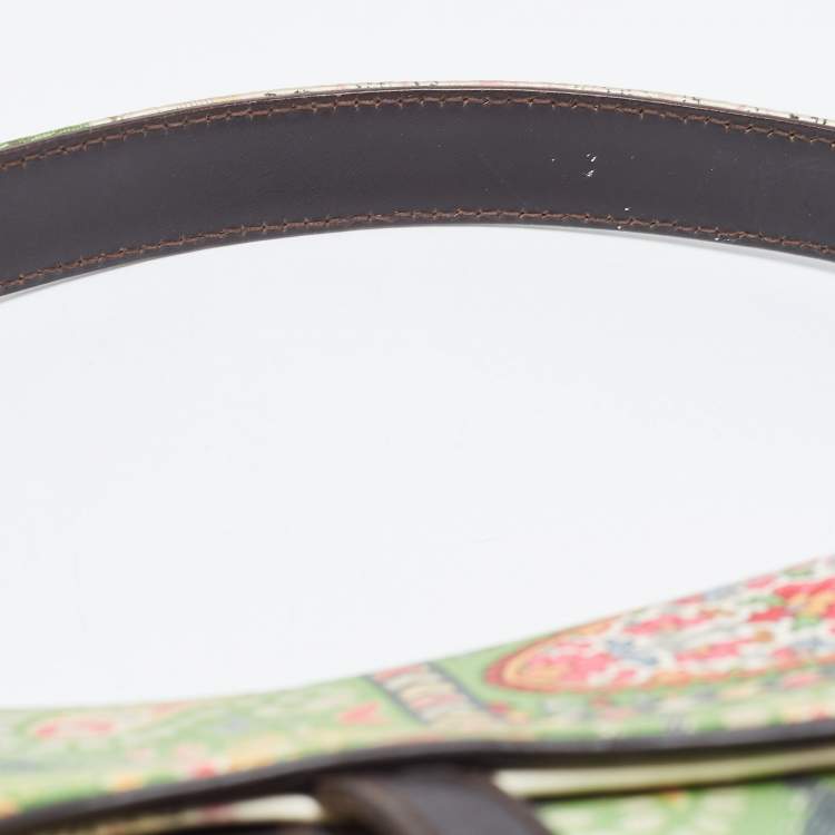 Pre Owned Dior Multicolour Satin Paisley Saddle Bag 
