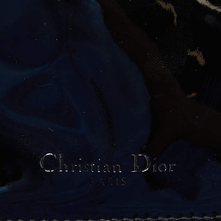 Pre Owned Dior Black Patent Leather Zip Pouch