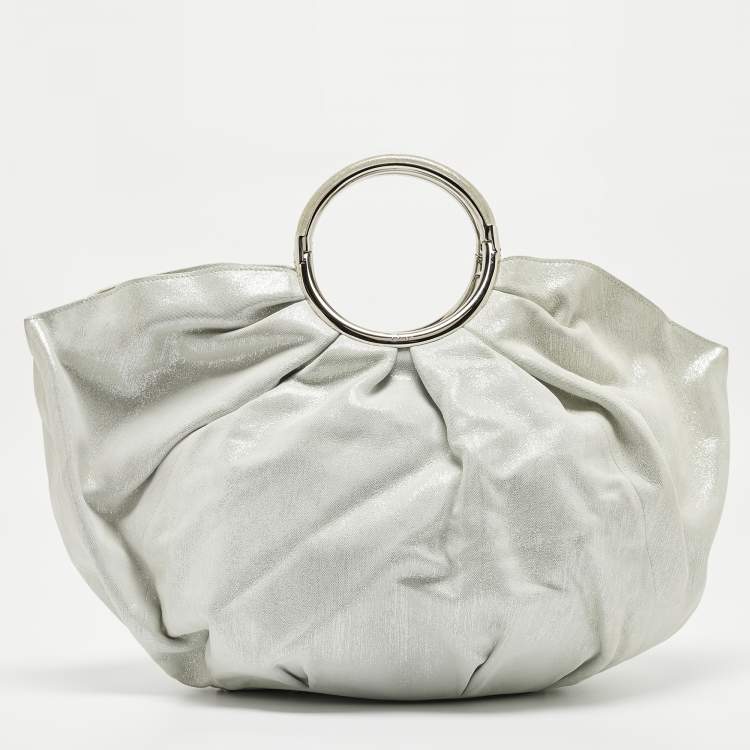 Pre Owned Dior Mint Green Shimmering Suede Babe Hobo