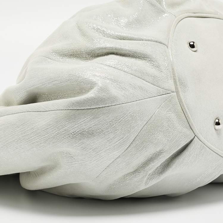 Pre Owned Dior Mint Green Shimmering Suede Babe Hobo