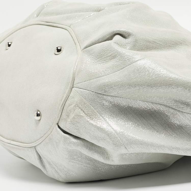 Pre Owned Dior Mint Green Shimmering Suede Babe Hobo