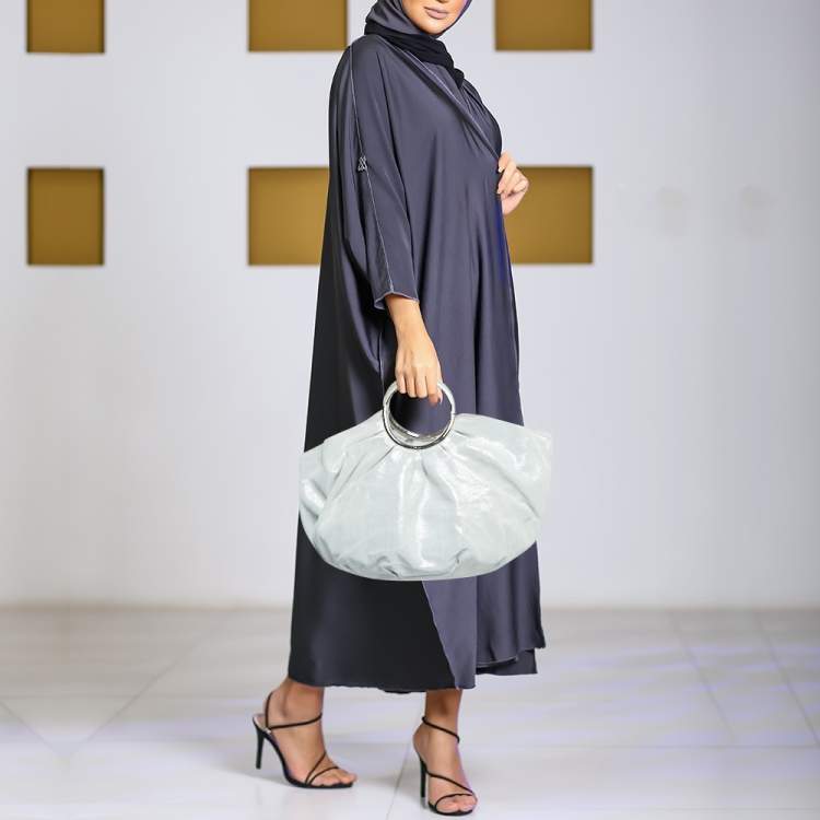 Pre Owned Dior Mint Green Shimmering Suede Babe Hobo