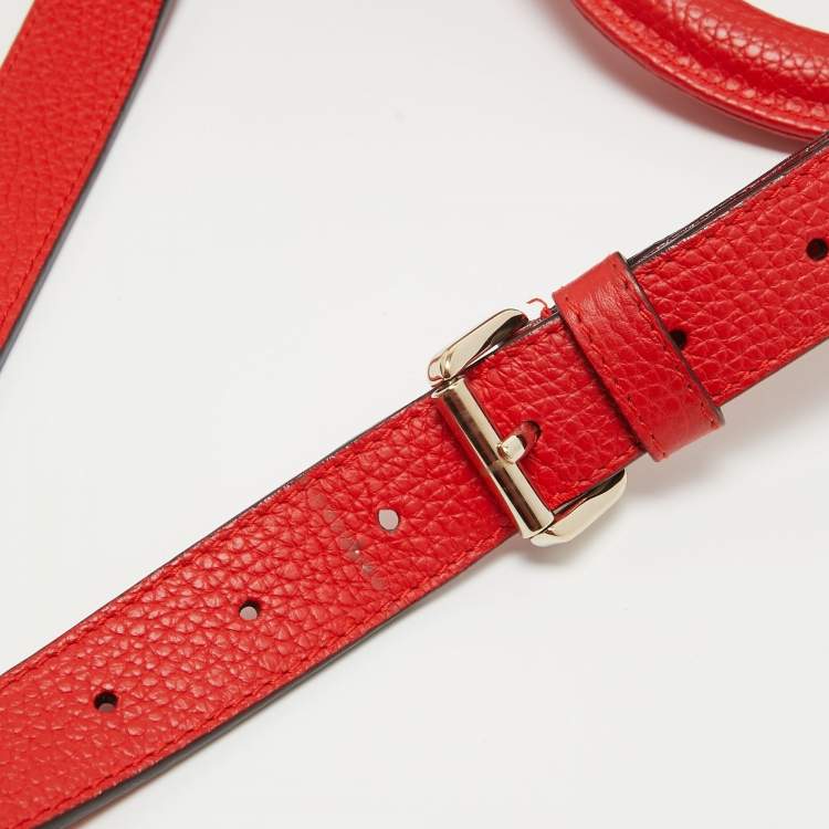 Pre Owned Dior Red Leather Small Be Dior Flap Top Handle Bag