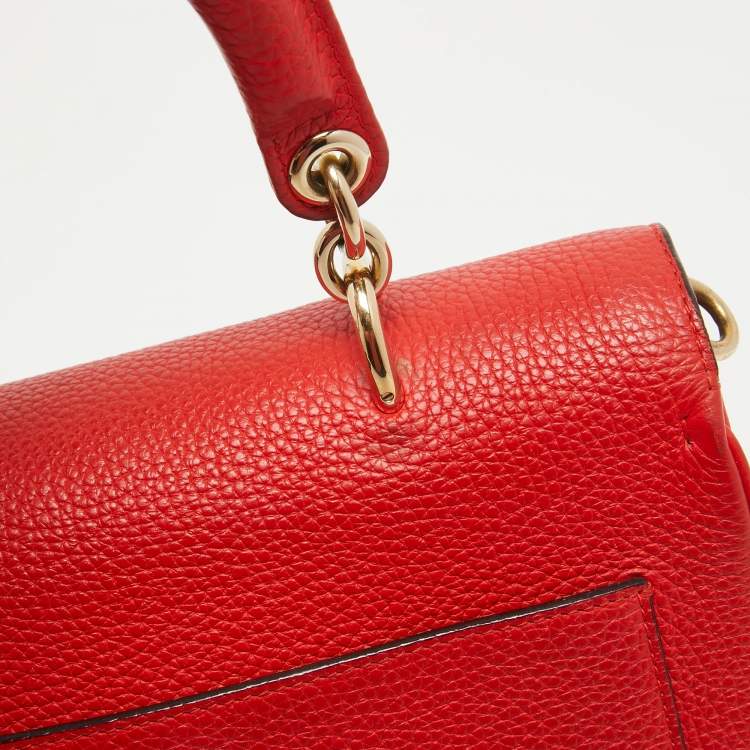 Pre Owned Dior Red Leather Small Be Dior Flap Top Handle Bag