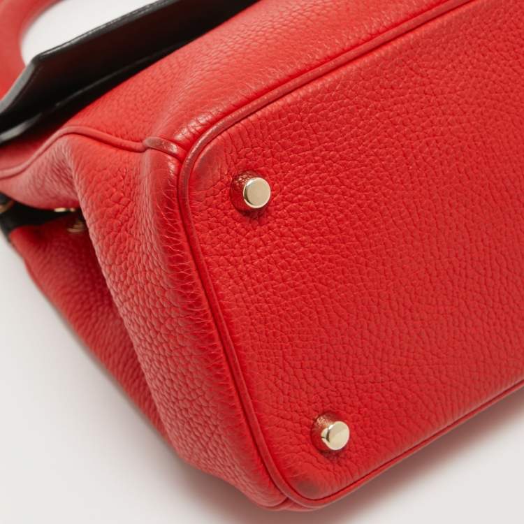 Pre Owned Dior Red Leather Small Be Dior Flap Top Handle Bag
