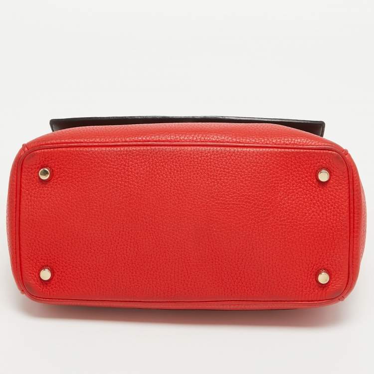 Pre Owned Dior Red Leather Small Be Dior Flap Top Handle Bag