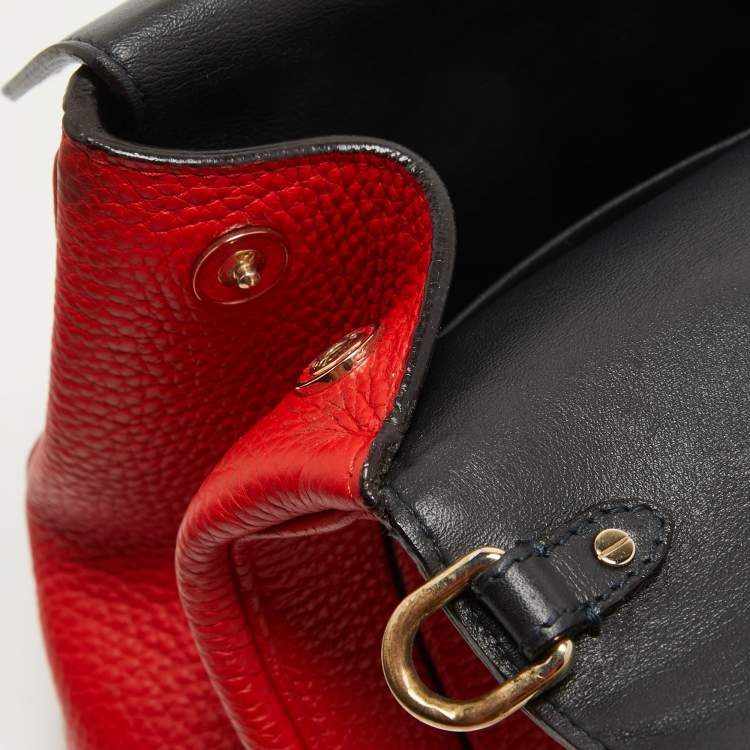 Pre Owned Dior Red Leather Small Be Dior Flap Top Handle Bag