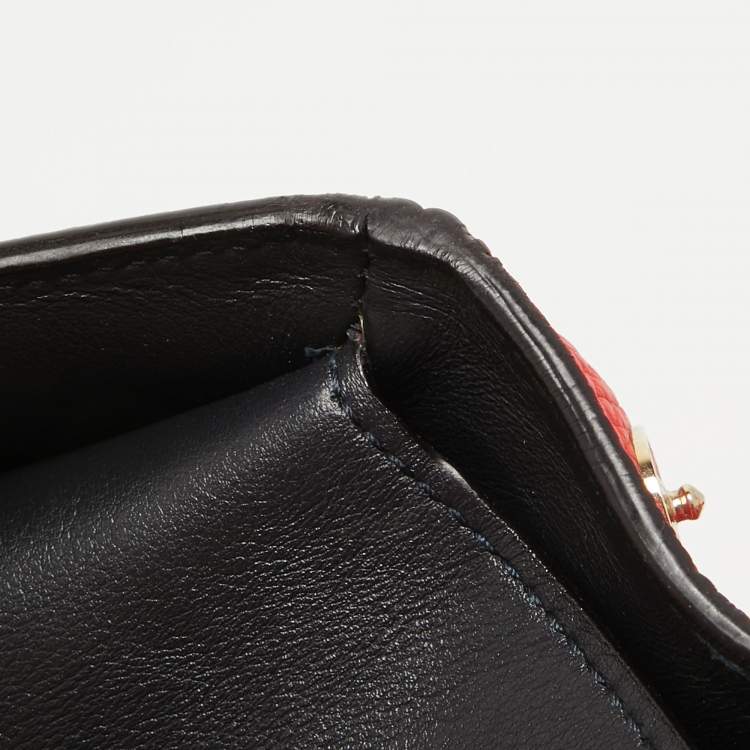 Pre Owned Dior Red Leather Small Be Dior Flap Top Handle Bag