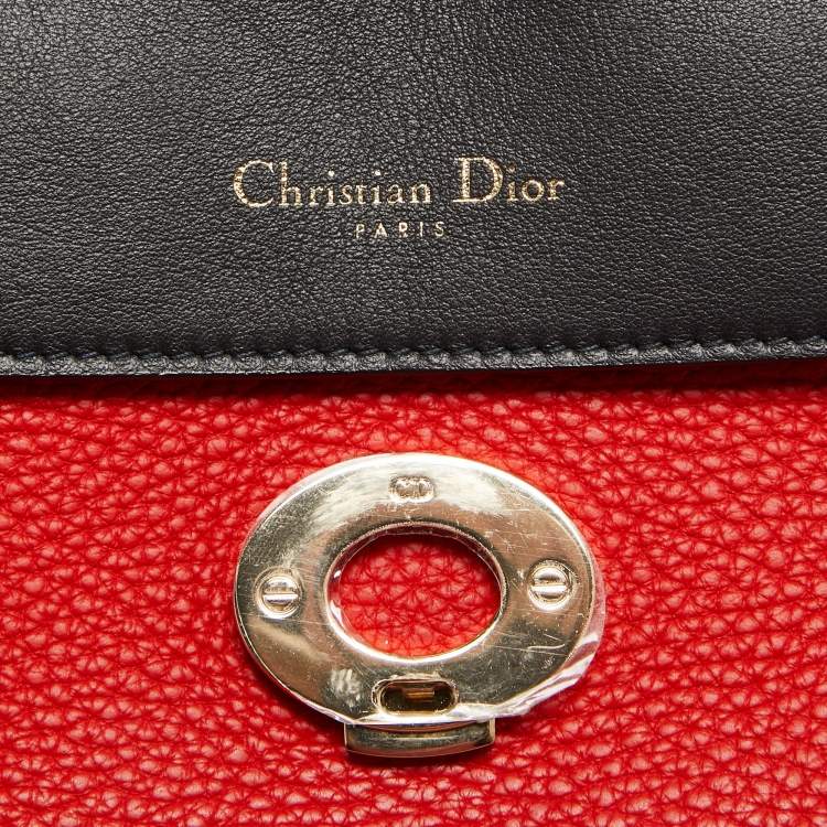 Pre Owned Dior Red Leather Small Be Dior Flap Top Handle Bag