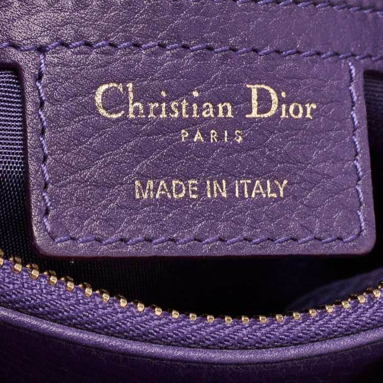 Pre Owned Dior Purple Leather Diorissimo Bowler Bag