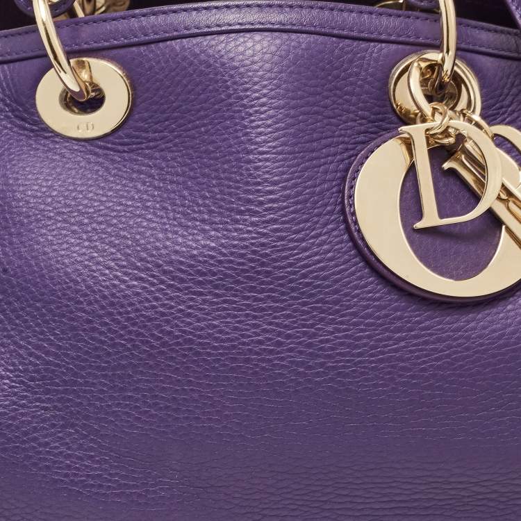 Pre Owned Dior Purple Leather Diorissimo Bowler Bag