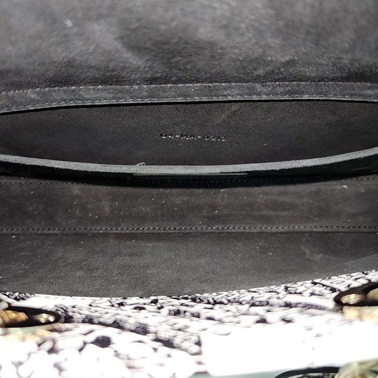 Pre Owned Christian Dior White/Black Plan de Paris Printed Calfskin Medium Lady D-Joy Bag