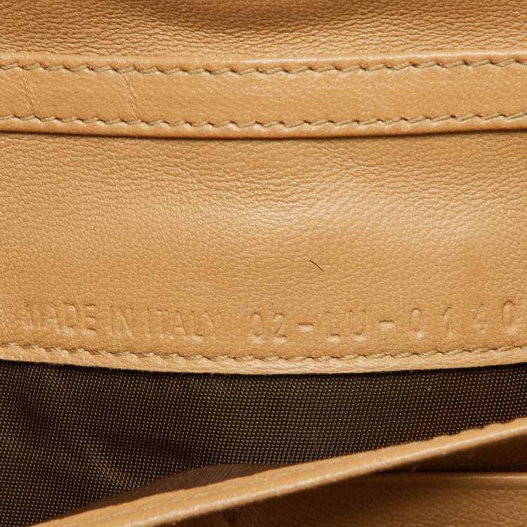 Pre Owned Dior Beige Cannage Patent Leather New Lock Wallet on Chain