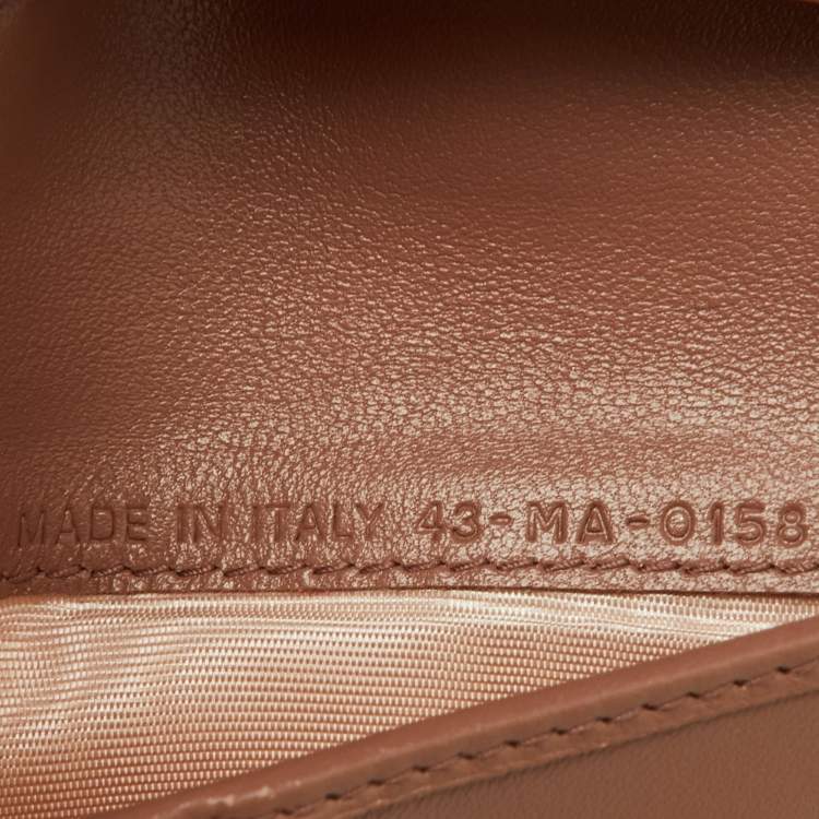 Pre Owned Dior Old Rose Leather Diorama Trifold Wallet